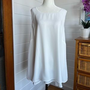 🆕 Addition Elle White Dressy Sleeveless Top/Blouse Size 1X, NWT